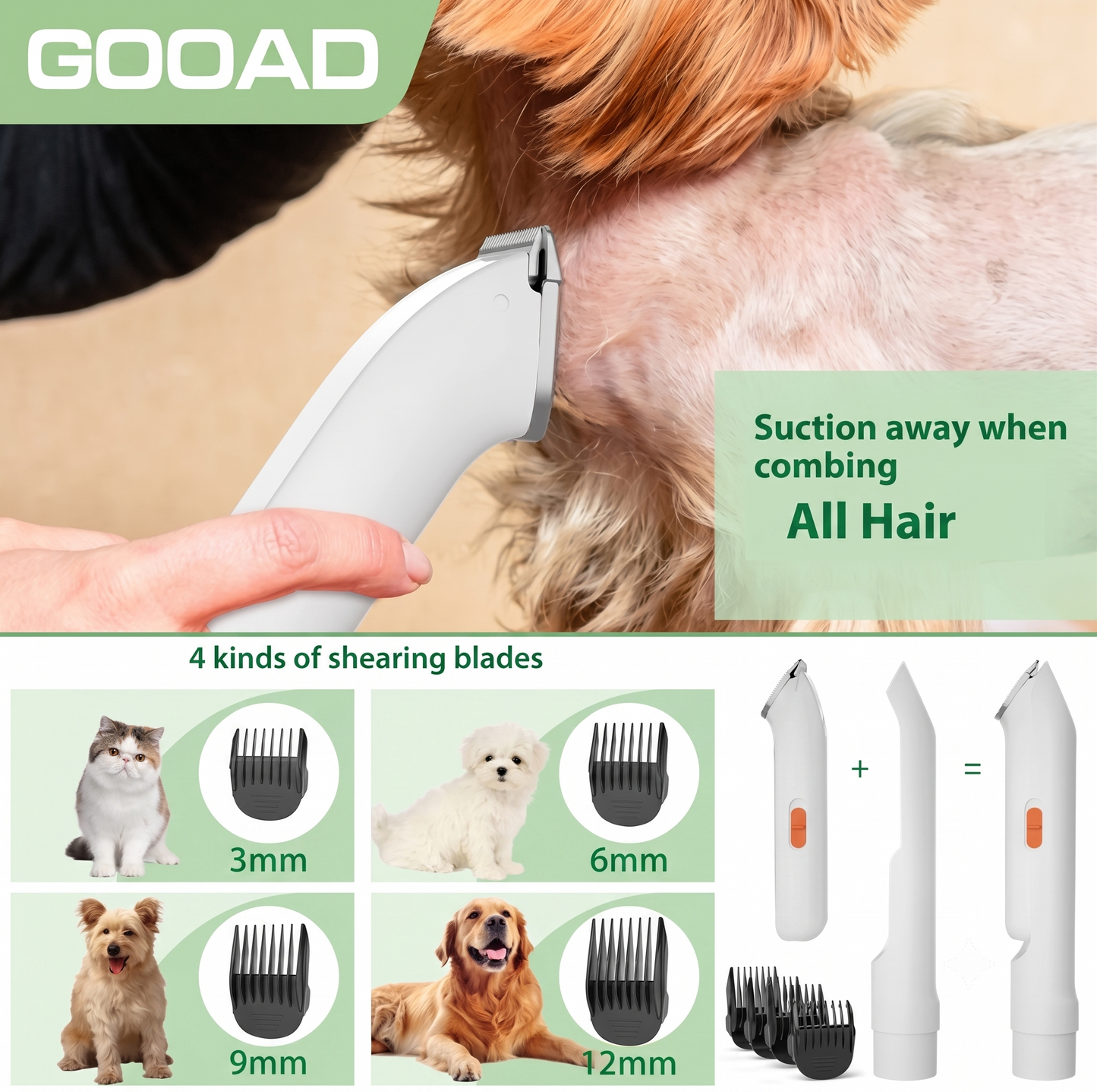 PawsyGroom™ - Quiet Pet Grooming Vacuum & Clipper Set