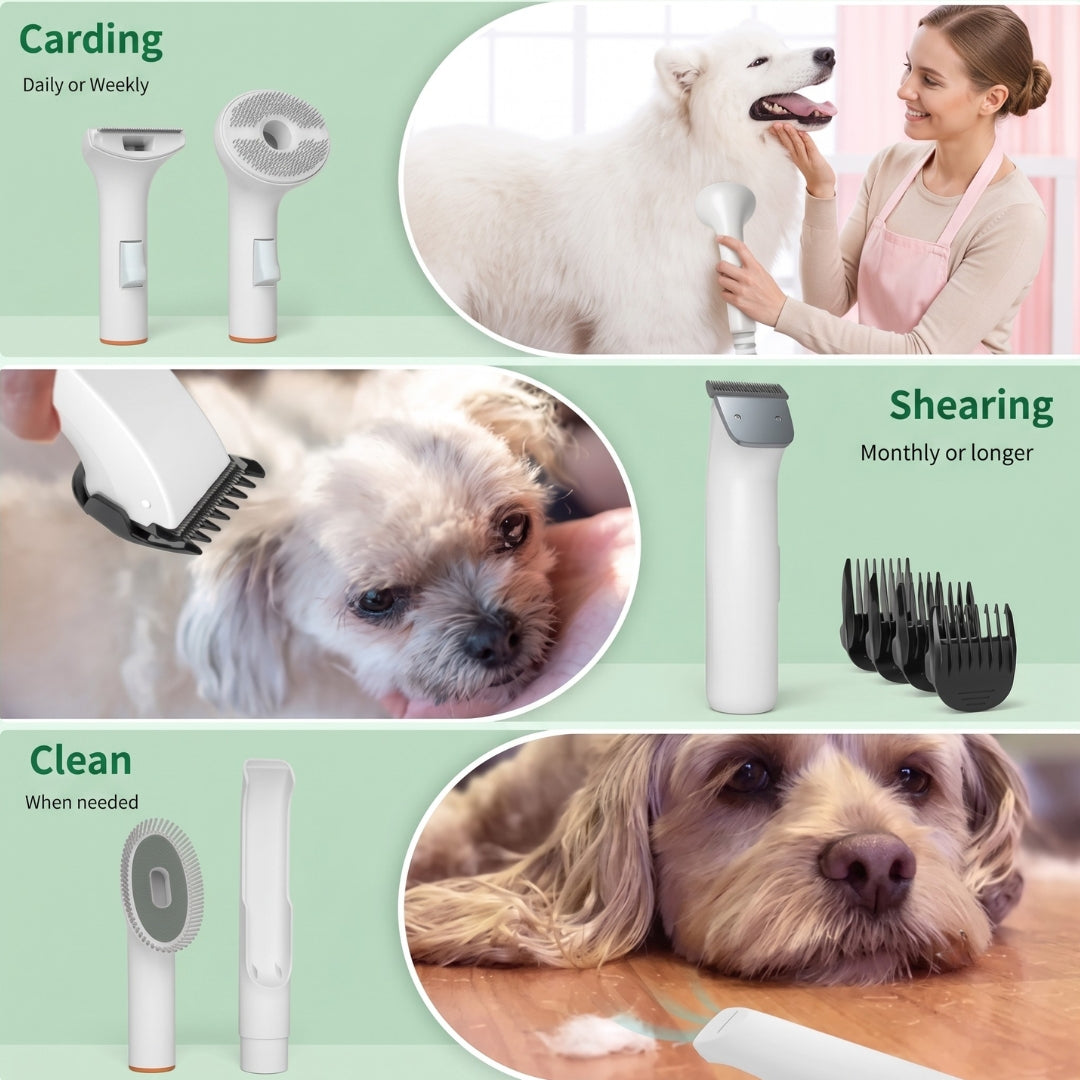 PawsyGroom™ - Quiet Pet Grooming Vacuum & Clipper Set